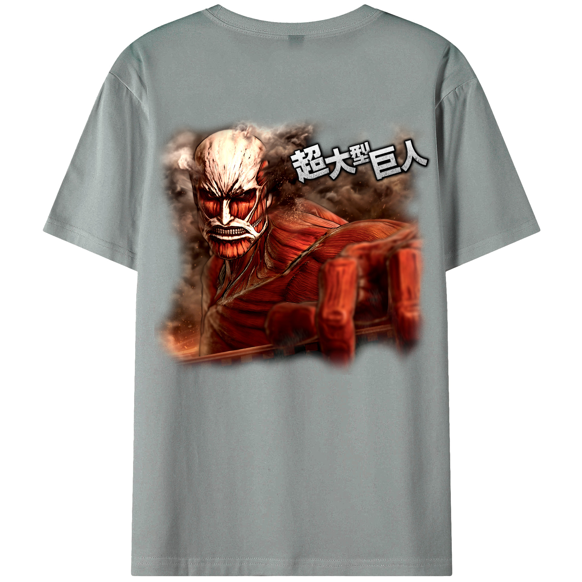 （画像用） 進撃の巨人 Attack on Titan 綿100％ メンズ半袖Tシャツ（バックプリント） 通気性